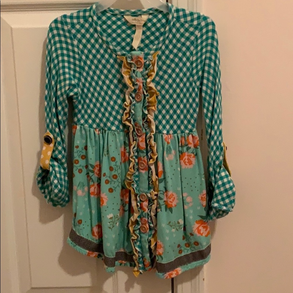 Matilda Jane gingham button down top